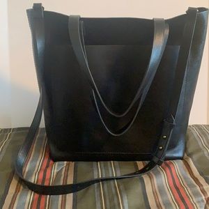Madewell Black Leather Medium Transport Tote